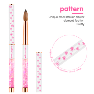 Bolígrafos de Arte de Metal para <span class=keywords><strong>uñas</strong></span>, pincel acrílico Kolinsky <span class=keywords><strong>2022</strong></span> con tapa, mango de cristal arcoíris #2-#18, 100% - Product Image 2