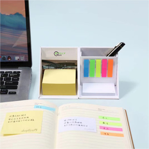 GemFully Organizer alat tulis produk kantor dalam ruangan logo kustom kubus catatan tempel dengan tempat kartu bisnis kantor - Product Image 5