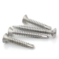 Vis autoperceuses en acier inoxydable SS 304 3,5*9,5 mm pour métal, vis autoperceuses à tête fraisée DIN7504P 316 410, vis pour tôles TEK