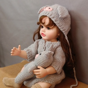 Poupées jumelles R&B <span class=keywords><strong>Bebe</strong></span> Reborn Grande avec cheveux longs, nouveau-nés, bébés filles, jouet doux, 22 pouces - Product Image 2