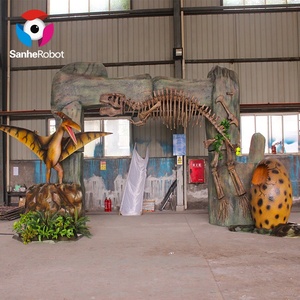 Puerta Interactiva con Modelo Animatrónico de Dinosaurio para <span class=keywords><strong>Entrada</strong></span> de Parque Temático de Aventuras Jurásicas, Decoración Artificial para Parque de Atracciones - Product Image 4
