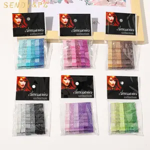 Horquillas de colores brillantes coreanas nuevas 24 unids/bolsa pinzas de pelo de Color caramelo pasadores accesorios de mujer