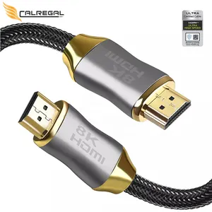 Kabel HDMI 48Gbps 8k 60Hz 4K 120Hz 1m 1.5m 2m 3m 5m 7.5m 10m TV Video berlapis emas 2.1 kualitas tinggi