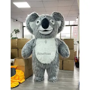 Trajes de mascote de animal gigante para cosplay, fantasia inflável unissex de coala, fantasia de mascote de pelúcia para decoração de festa de Halloween