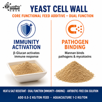 Complément alimentaire à base de paroi cellulaire de levure : Active la réponse immunitaire et adsorbe les agents pathogènes pour l'élevage, l'aquaculture et la nutrition animale.
