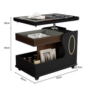 Nuovo stile moderno <span class=keywords><strong>soggiorno</strong></span> in <span class=keywords><strong>legno</strong></span> <span class=keywords><strong>massello</strong></span> quadrato ascensore tavolo da caffè portaoggetti mobile con ruote - Product Image 3