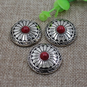 Hoa màu Ngọc Lam conchos bạc mạ đúc đồng xu nút với vít trở lại - Product Image 2