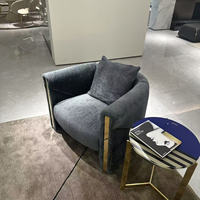 Italienischer minimalisti scher Einzels ofa sessel Bequemer Freizeit stuhl aus Holzrahmen gewebe für Wohn möbel für das Wohnzimmer Hotel