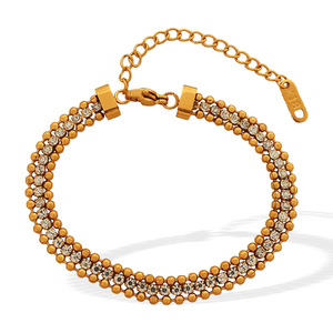 Fashion Chain <b>Bracelet</b> Gold Rhinestone <b>Ball</b> Design Party Jewelry Women's <b>Bracelet</b> Zinc Alloy Channel Setting SL90 - Product Image 5