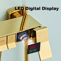 Ensemble de douche intelligent moderne de luxe avec affichage LED, système de robinetterie de bain