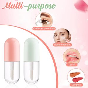 หลอดลิปกลอสพลาสติกเปล่าแบบขวดฝาเกลียวขนาด 2 มล. ขายส่ง โปร่งใส พิมพ์โลโก้ตามสั่งได้ ใช้สำหรับบลัชออน - Product Image 5