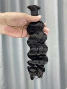 Extensions en vrac de cheveux humains non traités de la vague profonde lâche 100% de Vierge péruvienne - Product Image 4