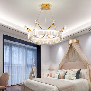 Iluminación de celo, decoración de sala de estar, círculo, corona de cristal, anillo redondo, candelabro de luz colgante Led - Product Image 5