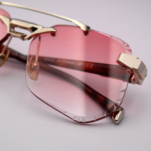 Lunettes de soleil EXIA KD5NY15ACUT9 Lunettes sans monture Monture en acétate de titane pur de qualité supérieure avec lentille de soleil rouge dégradé en nylon UV400 - Product Image 1