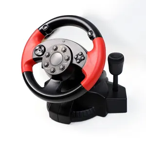 Cheap Computer Black And Red Usb Car Game Controller Android Gaming Racing Wheel Controls Pedals for PC PS2 PS3 Video Games