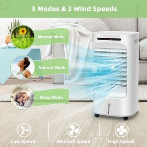 Portable White 4-in-1 Evaporative Air <b>Cooler</b> with Timer and 3 Modes Versatile Home Cooling Solution - Product Image 4