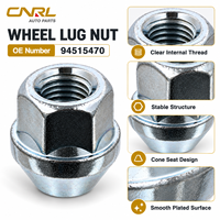 Écrous de roue en acier zingué RuiLi M12x1.25x23 OE 94515470 pour CHEVROLET, fixation à siège conique à extrémité ouverte, fournisseur en gros