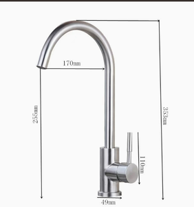 High Arc Gooseneck Kitchen Faucet 360 Degree Swivel Spout <b>Single</b> Lever Mixer <b>Tap</b> - Product Image 5