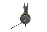 Casque de jeu RGB avec éclairage, casque de jeu filaire supra-auriculaire avec haut-parleurs de 50 mm pour joueur/PC