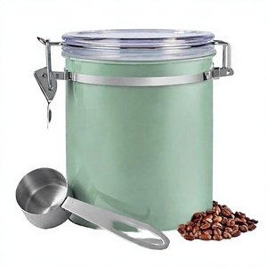 New Style Chinese Manufacturer 304 Stainless Steel Printing Coffee Airtight Bean Canister Clip-on Lid Portable Waterproof Hot - Product Image 2