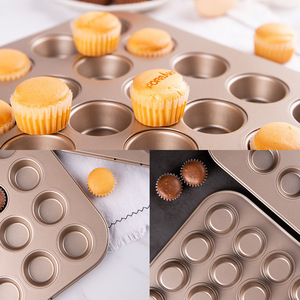 Fabake 24 Cavity Mini Muffin Pan Carbon Steel Reusable Baking Mold For Cupcakes And Chiffon Cake - Product Image 3