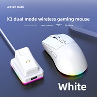 Souris ergonomique sans fil X3 double mode à 6 boutons avec base de charge, légère, pour ordinateur portable, jeux et e-sport