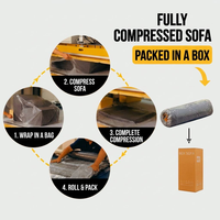 Sofá Comprimido en Caja, Sofá Cama de Pana, Diseño Modular, Ahorro de Espacio, Fácil Montaje, para Sala de Estar