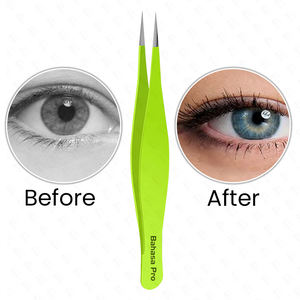 Pince à épiler à sourcils en acier inoxydable vert de marque privée épilation à bas quantité minimale de commande ensemble de sourcils pointus pour un usage en beauté - Product Image 6