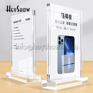 <strong>Acrylic</strong> A4/A5 Clear Menu <strong>Stand</strong> Thickened Rectangle Price Tag Holder for Advertise Label Poster Sign <strong>Paper</strong> Brochure <strong>Display</strong> <strong>Stand</strong> - Product Image 5