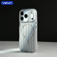 Étui magnétique antichoc VAWI B338 en métal peint, coque rigide en PC ondulé pour iPhone 17 Pro Max et 17 Air Pro Capa De Celular