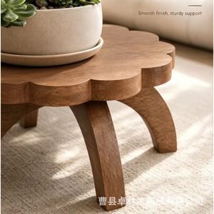 Cross-border wooden plant <b>stand</b> flower <b>pot</b> display rack base floor simple potted plant <b>stand</b> solid wood height stool - Product Image 2
