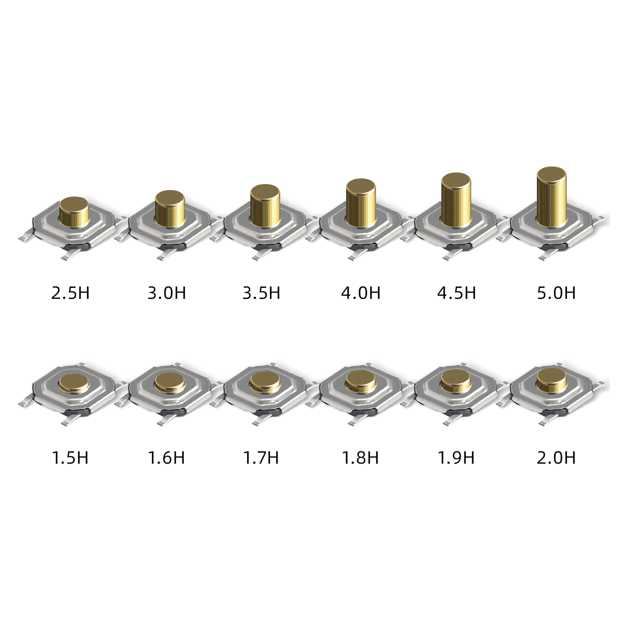 Aexit 50 Pezzi Interruttori Tattili 6x6x4.3mm 4 Pin DIP, Pulsanti Momentanei Per Elettronica E Riparazioni, Foro Passante