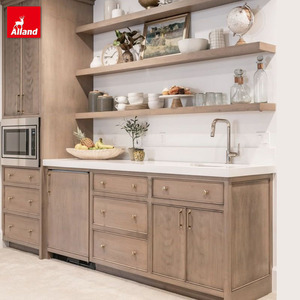 Alland Bespoke Etagère murale en grain de bois dur Nouveau comptoir de <span class=keywords><strong>bar</strong></span> Design moderne Armoire d'exposition <span class=keywords><strong>ouverte</strong></span> Armoires de <span class=keywords><strong>cuisine</strong></span> - Product Image 2