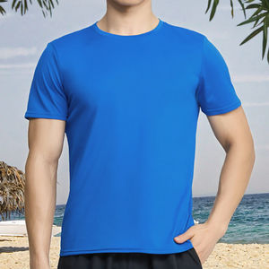 T-shirts pour hommes décontractés à manches courtes, bleu royal, à séchage rapide, respirants, imprimés, solides, coupe régulière, sport, course à pied, entraînement, fitness - Product Image 3