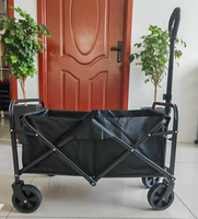 Chariot de plage pliable pas cher pour le camping en plein air, en acier inoxydable, en tissu Oxford 600D, chariot de courses OEM