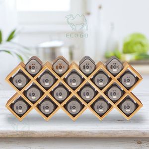 2025 Design Bambou Épice Rack X-Frame Épice Organisateur Rack Avec Bocaux - Product Image 4