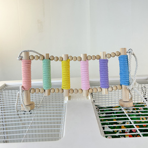 Anello Sospeso per Pappagalli in Rattan Intrecciato a Mano, Colori Vivaci Macaron, Decorazione per Gabbie di Uccelli, Antistress - Product Image 3