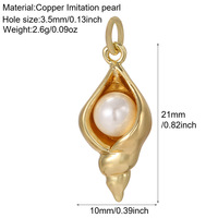Nouveauté 2026 : Accessoires DIY pour boucles d'oreilles et colliers – Pendentifs en cuivre plaqué or avec zircone étincelante, série Océan (Coquillage, Abeille, Étoile de mer, Conque)