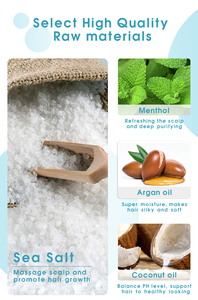 Nuspa hữu cơ bạc hà Exfoliator da đầu chà massage muối biển dầu gội cho chống ngứa - Product Image 3