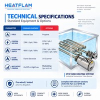 Brûleur immergé compact et efficace HTX60 pour chaudières, chauffe les liquides, brûleur basse pression pour laveuses de pièces et réservoirs d'eau chaude