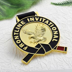 Hot Judo Taekwondo Karate Medals Enamel Award Medals Metal Alloy <b>Gold</b> Sports Medals to Personalize with 3D Embossed Eagle Relief - Product Image 2