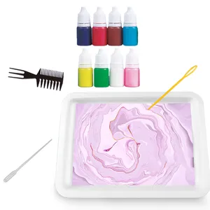 KUNYANG Toys Rubbing Texture Crafts Creative Marbling Paint Art DIY Painting Kit For Kids