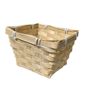 Paniers à fleurs tressés, paniers en bambou, petits paniers en bambou, paniers de rangement de bureau, paniers tressés en bambou et en bois, vente en gros - Product Image 1