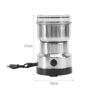 Machine à broyer le café, la viande et l'ail portable HYRI, prise européenne, acier inoxydable, 4 lames