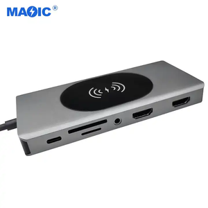 OEM 14 en 1 <span class=keywords><strong>Usb</strong></span> <span class=keywords><strong>C</strong></span> <span class=keywords><strong>Hub</strong></span> adaptador multipuerto 4K HDMI <span class=keywords><strong>VGA</strong></span> USB3.0 RJ45 Audio SD TF PD carga <span class=keywords><strong>USB</strong></span> <span class=keywords><strong>C</strong></span> <span class=keywords><strong>Hub</strong></span> con carga inalámbrica - Product Image 3
