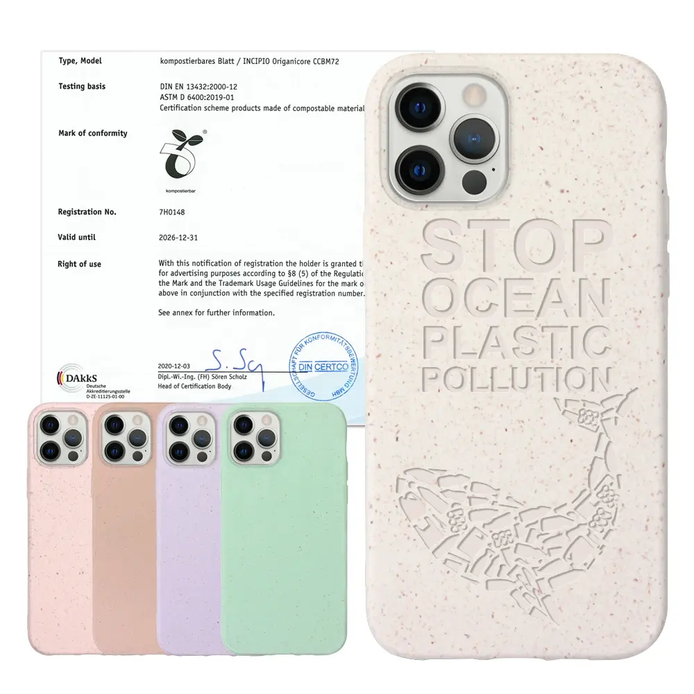 Recycelte Pla umwelt freundliche Handy hüllen biologisch abbaubare biologisch abbaubare Handy hülle für iPhone 12 Pro Max 13 14