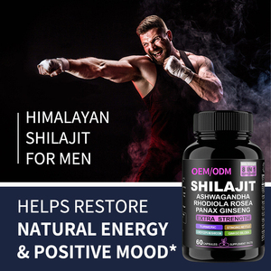 Cápsulas <span class=keywords><strong>de</strong></span> Shilajit del Himalaya Orgánico OEM ODM, Energía, Vitalidad y Apoyo Inmunológico, Suplemento Natural <span class=keywords><strong>de</strong></span> <span class=keywords><strong>Ashwagandha</strong></span>, Sin GMO, Para Adultos - Product Image 3