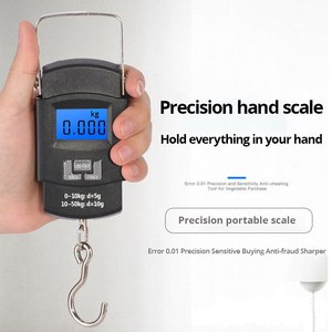 เครื่องชั่งดิจิตอลอิเล็กทรอนิกส์ 50 กก./10 กรัม แบบแขวน สำหรับตกปลา เดินทาง ชั่งน้ำหนักกระเป๋าเดินทาง ความแม่นยำสูงสองเท่า - Product Image 6