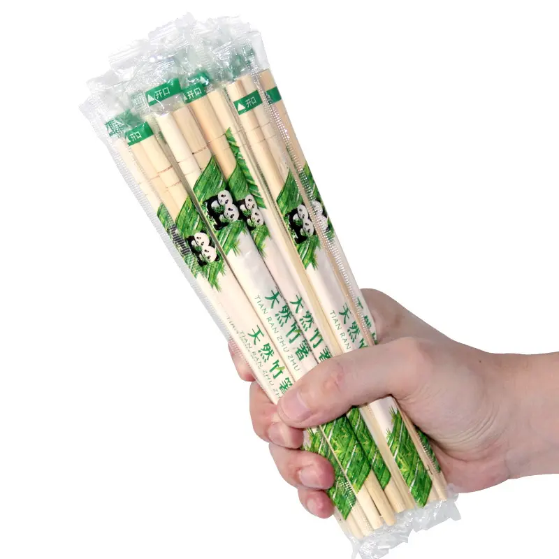 New wholesale good quality disposable round bamboo chopsticks with customizable packaging and patterns