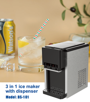 Approbation CE 20kg Machine à glaçons avec machine à glace pilée et distributeur d'eau 3 en 1 Machine à glaçons